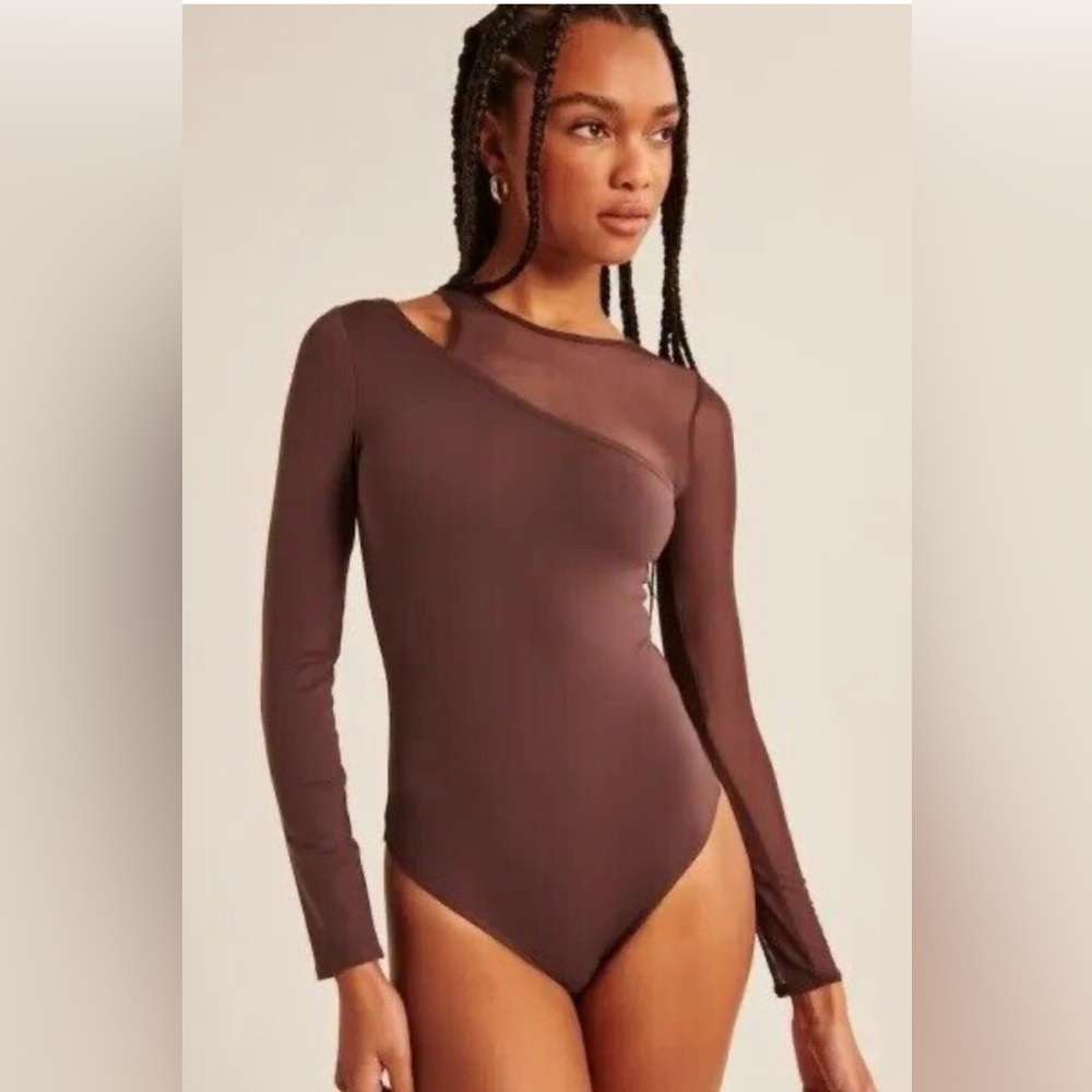 ABERCROMBIE MESH SLEEVE BODY SUIT